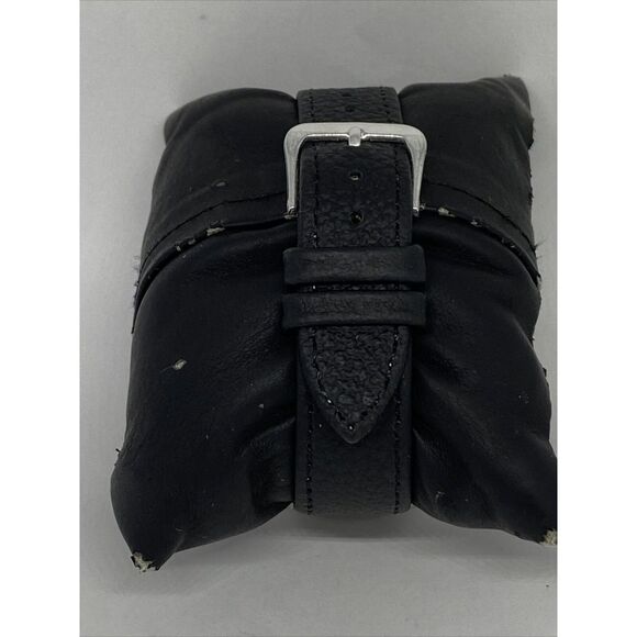 Fossil ES2203 Women's Black Leather Analog Silver Dial Quartz Wrist Watch EY731 - Picture 6 of 12